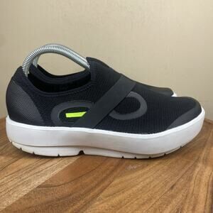 Oofos OOmg Fibre Low Mens Black And White Size 9 Comfort Slip On Recovery Shoes